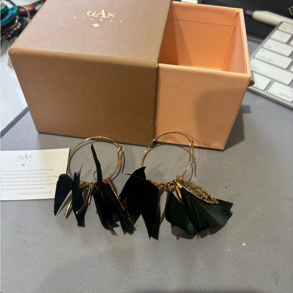 GAS Bijoux Gold and Black Earrings